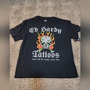 ED Hardy Limited Edition Flame Skull Tee Size Medium